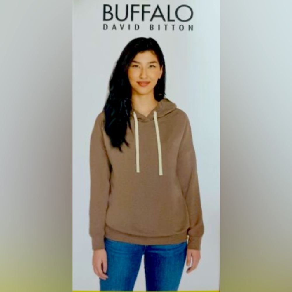 Buffalo David Bitton Hoodie Tan Medium - rare !